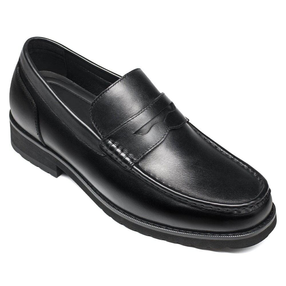 US9 CHAMARIPA 6cm/2.4" elevator SHOES Men Black leather slip on penny Loafer